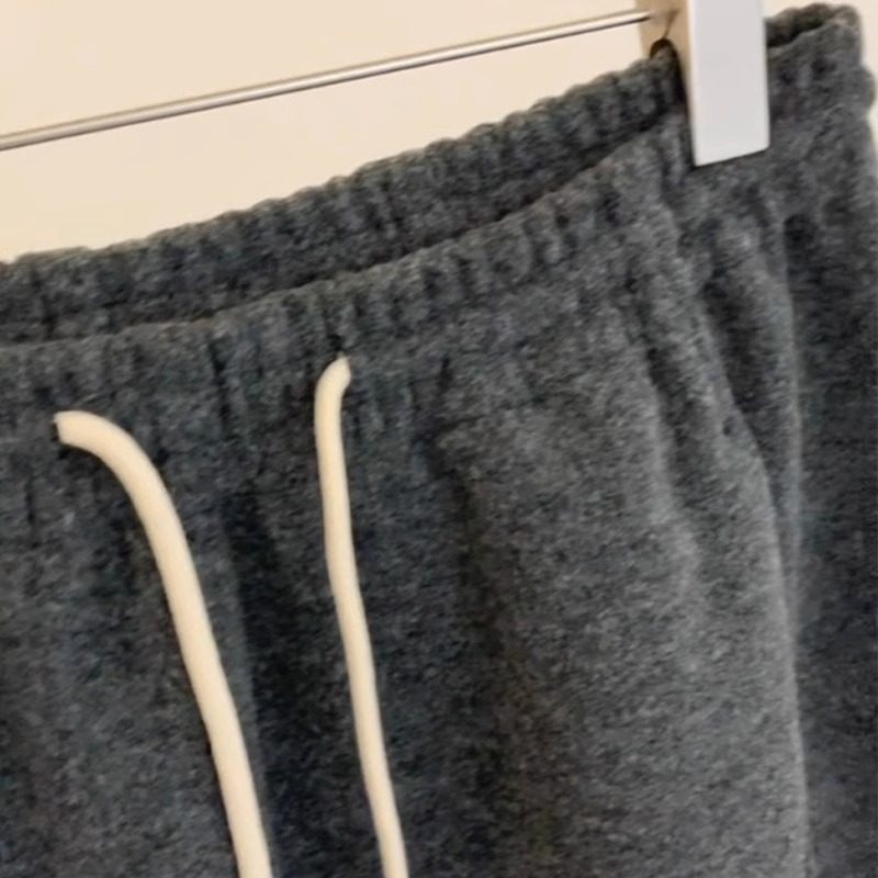 CHAO级！秋冬BI入的~深灰色毛呢裤女简约休闲百搭羊毛阔腿裤,淘宝优惠券,粉丝福利购,淘宝优惠卷