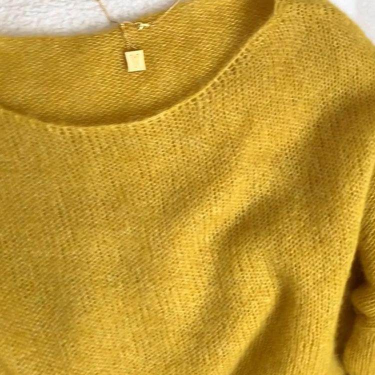 氛围感姜黄色马海毛毛衣女2024秋季新款亲肤软糯长袖套头针织衫潮,淘宝优惠券,粉丝福利购,淘宝优惠卷