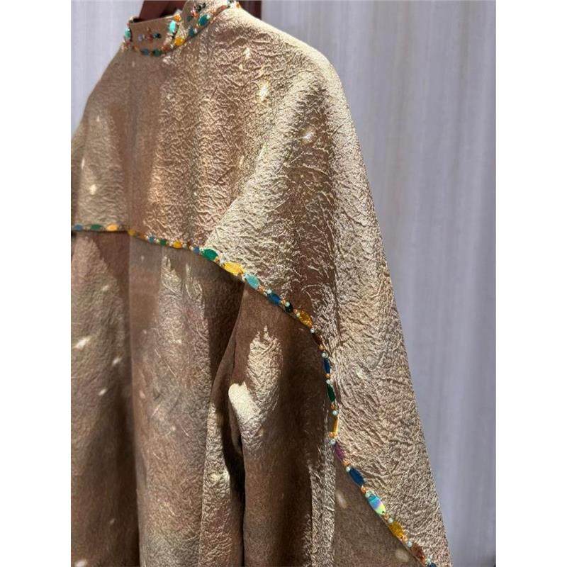 高端小资法式别致上衣姜黄色钉珠亮片衬衫女秋高级感轻奢减龄洋气,淘宝优惠券,粉丝福利购,淘宝优惠卷