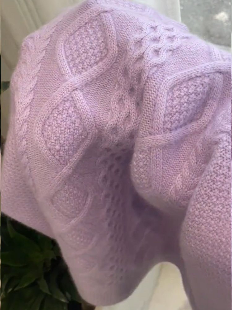 品牌折扣专柜高端女装外贸清仓欧货高级感香芋紫色浣熊绒毛衣女,淘宝优惠券,粉丝福利购,淘宝优惠卷