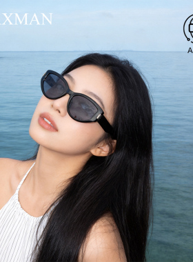 女士海边度假猫眼防紫外线太阳镜沙滩拍照显脸小防眩光墨镜潮