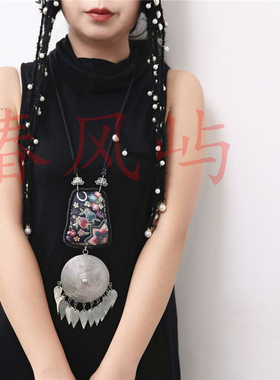 新中式项链个性刺绣老绣毛衣链