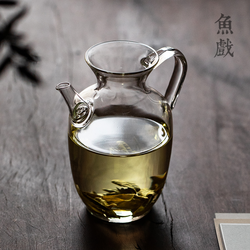 透明仿宋玻璃茶壶泡绿茶专用壶茶具小号泡茶冷水壶泡茶器家用单壶