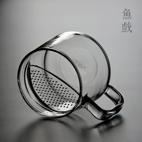 Креативная стеклянная чайная чашка, фильтр, простой и элегантный дизайн, увеличенная толщина