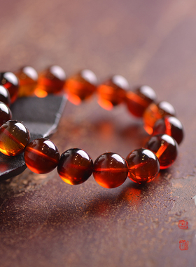 匪窝精品血珀手串收藏圆珠