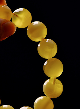 儒匪窝 活色生香温润琥珀手串编号3802