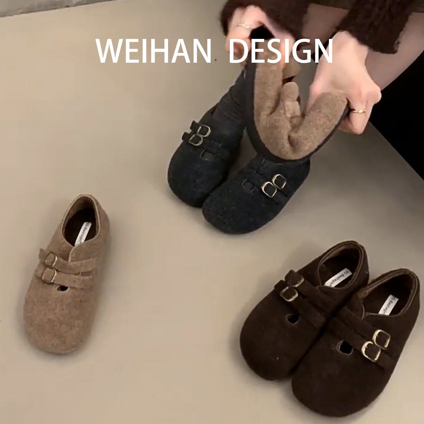 羊皮版！厚底内增高全包勃肯鞋女冬加绒保暖软底棉鞋一脚蹬豆豆鞋,淘宝优惠券,粉丝福利购,淘宝优惠卷