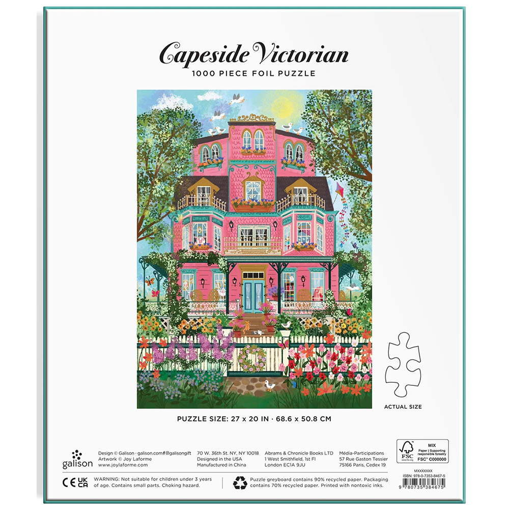 (现货)正版galison 粉色别墅 金箔装饰 1000片美国进口拼图 - 图0