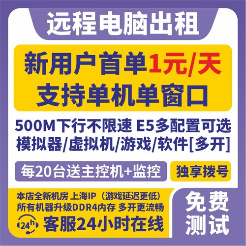 远程电脑服务器出租E3E5物理机模拟器虚拟机单双路工作室游戏多开 - 图2