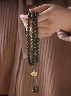 正宗绿檀木手串108颗紫檀