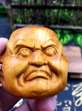 太行山四面佛喜怒哀乐木质工艺品