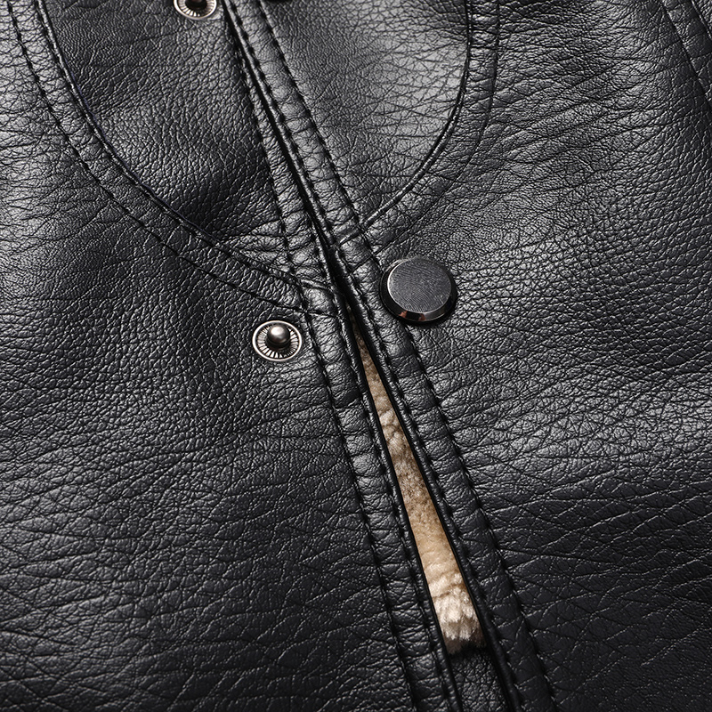 秋冬季新款皮马甲男中老年男士加绒加厚背心爸爸大码保暖坎肩外套 - 图2