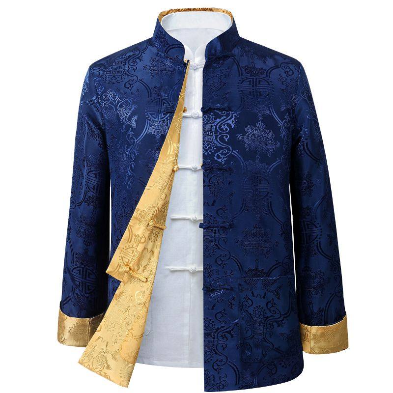 春秋唐装外套男夹克爸爸装中国风中老年双面穿爷爷复古装宴会礼服,淘宝优惠券,粉丝福利购,淘宝优惠卷