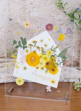 春日来信干花相框装饰画教师节