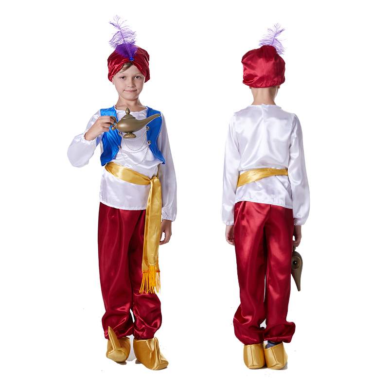 万圣节演出服儿童服装成人男中东阿拉伯衣服神话阿拉丁神灯服饰 - 图3