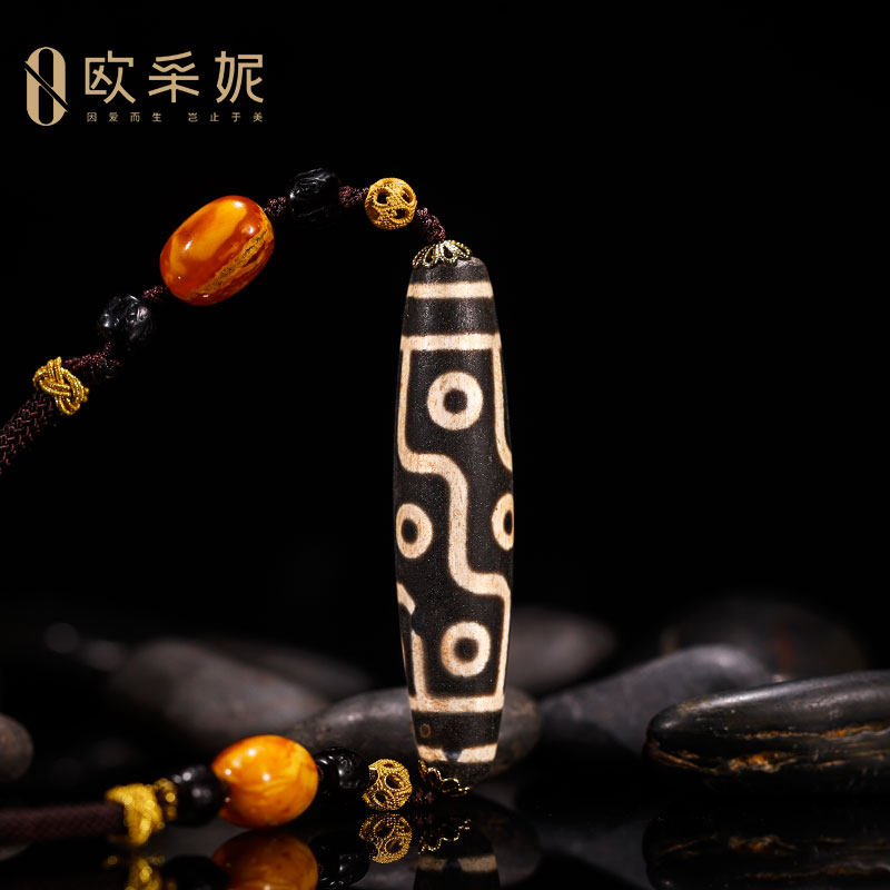 欧采妮至纯九眼天珠老蜡珠子吊坠 oucerny欧采妮颈饰