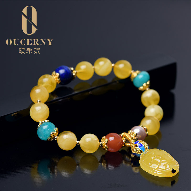 欧采妮天然手串波罗的海金绞蜜手链 oucerny欧采妮手饰