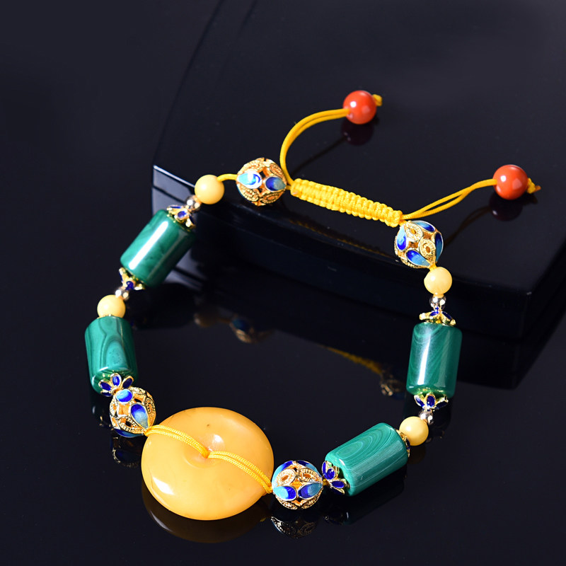 欧采妮蜜蜡手串掐丝珐琅天然手链 oucerny欧采妮手饰