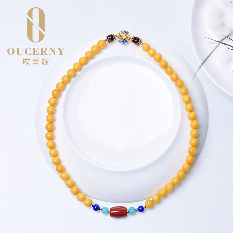 欧采妮蜜蜡手串天然鸡油黄手链蜜蜡 oucerny欧采妮手饰