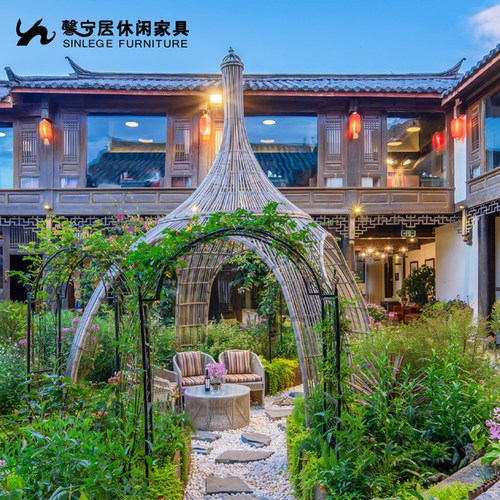 馨宁居户外凉亭庭院阳台藤编葡萄架原创设计天空之城花园城堡凉亭 - 图2