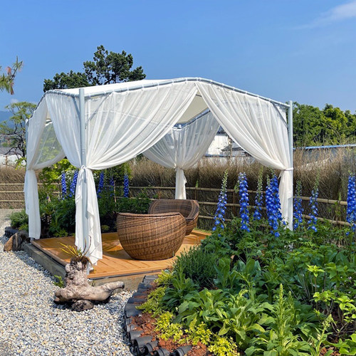 户外凉亭网红遮阳棚庭院民宿院子花园阳台天鹅蓬防雨室外大太阳伞 - 图3