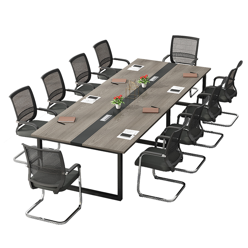 会议桌长桌简约现代大型会议室简易洽谈长条桌工作台办公桌椅组合 - 图0