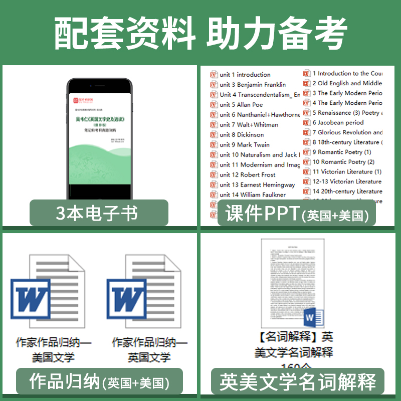 吴伟仁英国文学简史及选读+美国文学简史及选读重排版笔记及考研真题详解可搭考试指南英语专业2025考研含圣才官方正版-图0