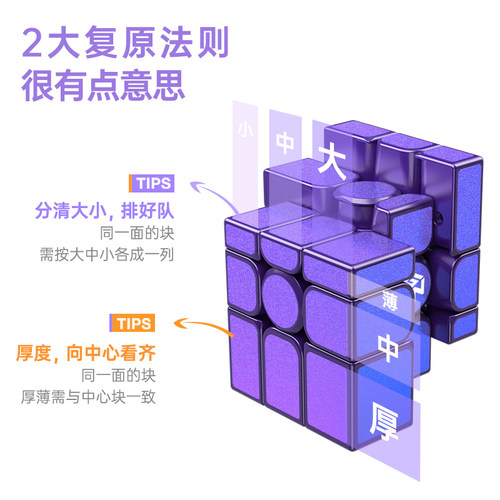 GAN镜面魔方UV钻面3阶异形磁力萌刻变形体比赛专用儿童益智玩具 - 图2