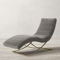 Minimalist postmodern fabric Guido courtesans chair light and luxurious minimalist Lazy Man Lying Chair Small House Type Balcony S Type Sofa Chair