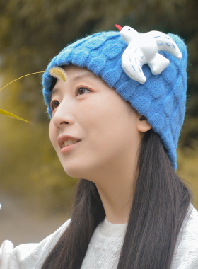郑呱呱针织帽出游女秋冬