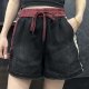 Women's high waist loose design denim shorts