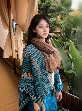 外搭斗篷披肩女士外套针织披肩