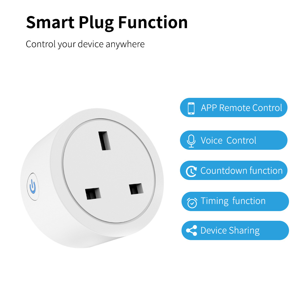 涂鸦Zigbee/WIFi16A空调伴侣插座香港马来西亚英规智能插座带定时 - 图0