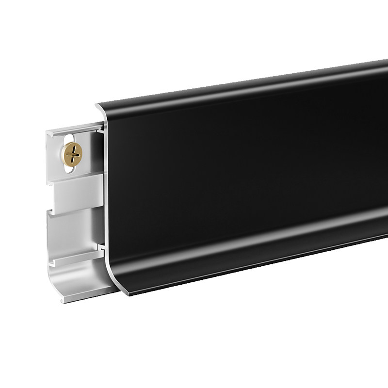 网红奶油风家装铝合金6cm脚线加厚卡扣金属不锈钢极窄卡扣踢脚线