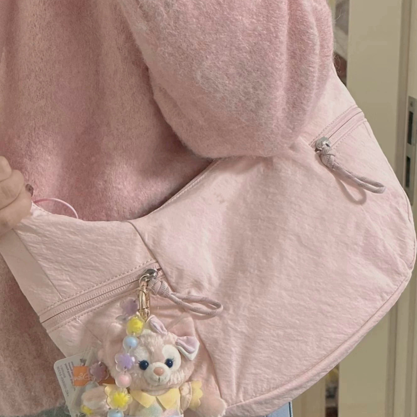 lu女士斜挎包饺子包牛角包便携多口袋骑行挎包时尚布包运动瑜伽包,淘宝优惠券,粉丝福利购,淘宝优惠卷