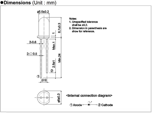 云辉 5mm 发射管 F5红外发射二极管 可见光发射器 950nm - 图1