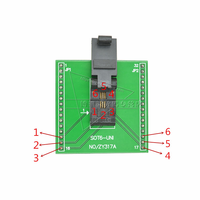 云辉 ZY317A烧录座 SOT23-6测试座转换座烧录器适配器-图1
