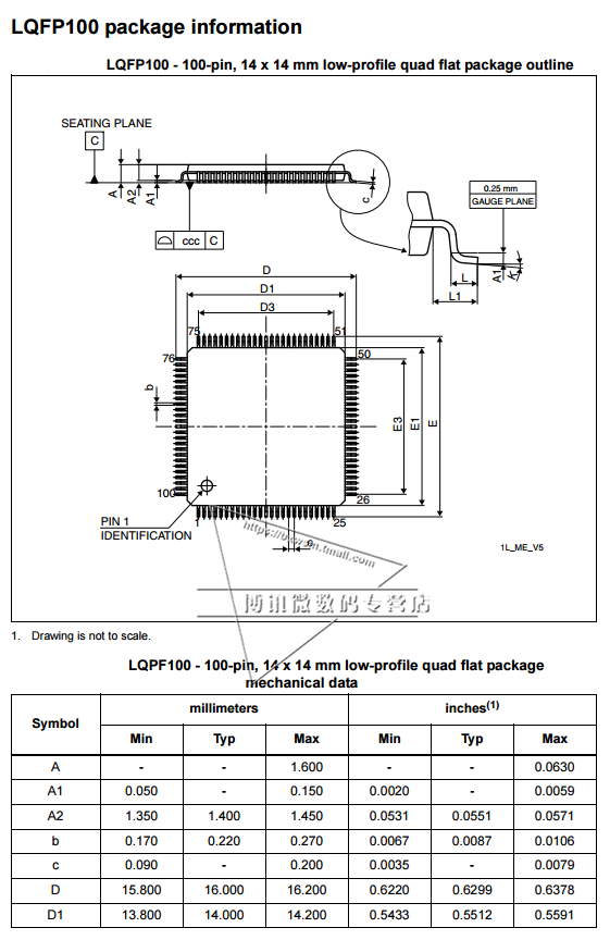 LQFP-100转换座0.5mm脚距 14X14 烧录座 STM QFP100转直插 测试座 - 图2