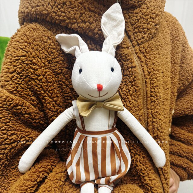 Super cute rabbit doll cotton and linen Nordic style comfort doll ຂອງຂວັນວັນເດັກນ້ອຍການຖ່າຍຮູບ prop ຍິງ doll