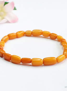 天然琥珀老蜜蜡手串满蜜满蜡随形手链高端单圈真品