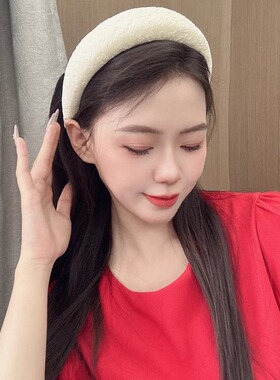 温柔淑女复古提花发箍高颅顶新款