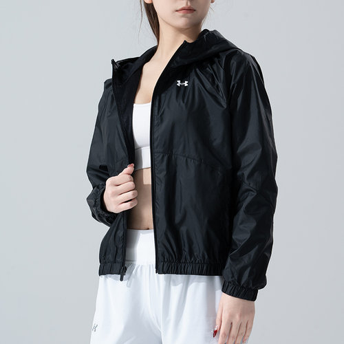 UA安德玛外套女士健身运动跑步夹克新款户外冲锋防风衣梭织上衣 - 图1