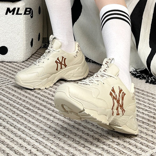 MLB厚底老爹鞋男鞋女鞋运动鞋2025冬季新款鞋子透气休闲鞋小白鞋 - 图0
