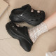 Crocs Little Whale Crocs ເກີບຜູ້ຊາຍແລະຜູ້ຍິງເກີບເກີບຫາດຊາຍທີ່ຫນາແຫນ້ນແສງສະຫວ່າງເກີບກາງແຈ້ງ Baotou Slip-on Sandals