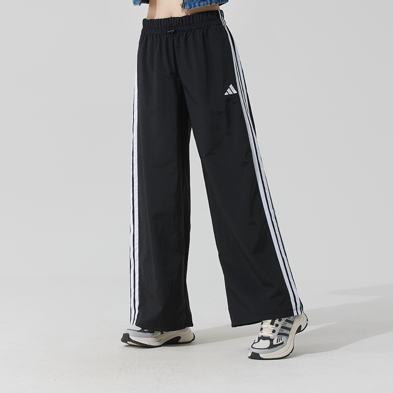 阿迪达斯女装运动套装立领羽绒服防风夹克外套直筒梭织长裤两件套 - 图3