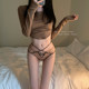 Hot European and American underwear for hot girls, leopard print straps
