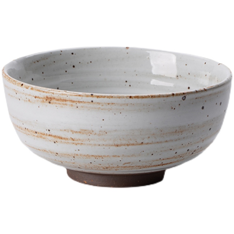 粗陶小号5英寸汤碗家用日式米饭碗景德镇餐具复古手工个性吃饭碗 - 图3