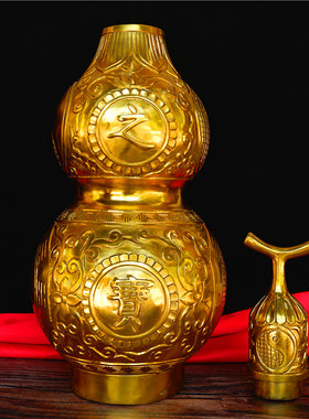 开口铜葫芦纯铜家居摆件