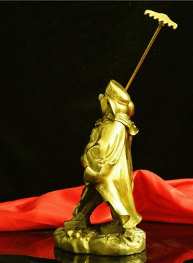 纯黄铜猪八戒摆件铜猪天蓬元帅神像天蓬元帅铜像生肖猪家居装饰品