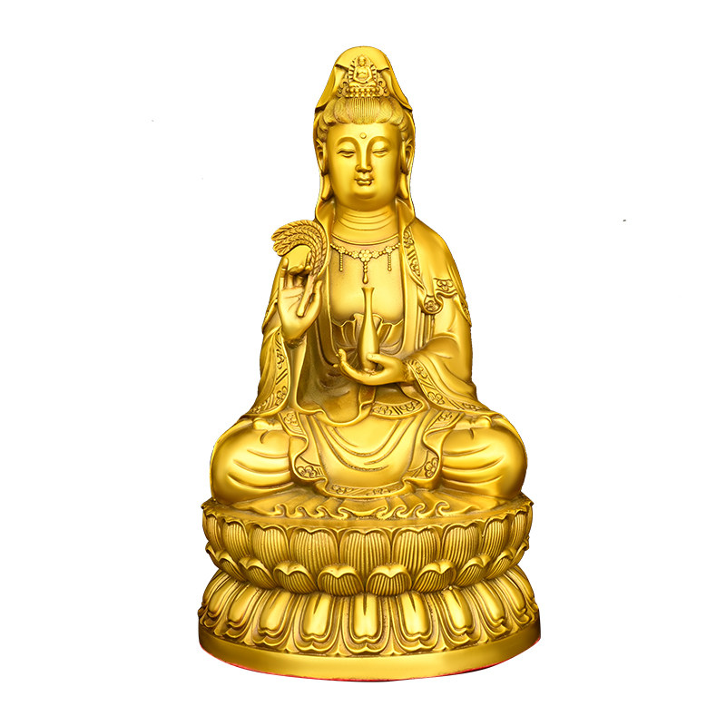 纯黄铜观音菩萨佛像供奉家用南海坐莲观世音家居摆件铜像,淘宝优惠券,粉丝福利购,淘宝优惠卷
